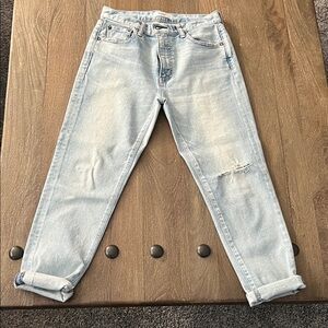 Moussy Washed Denim Boyfriend Jeans